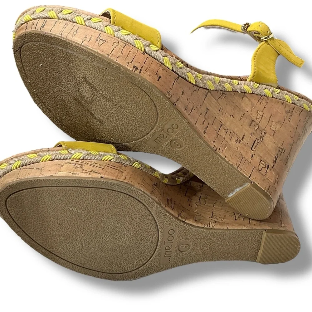 Me Too Yellow Montana Cork Wedge Sandals